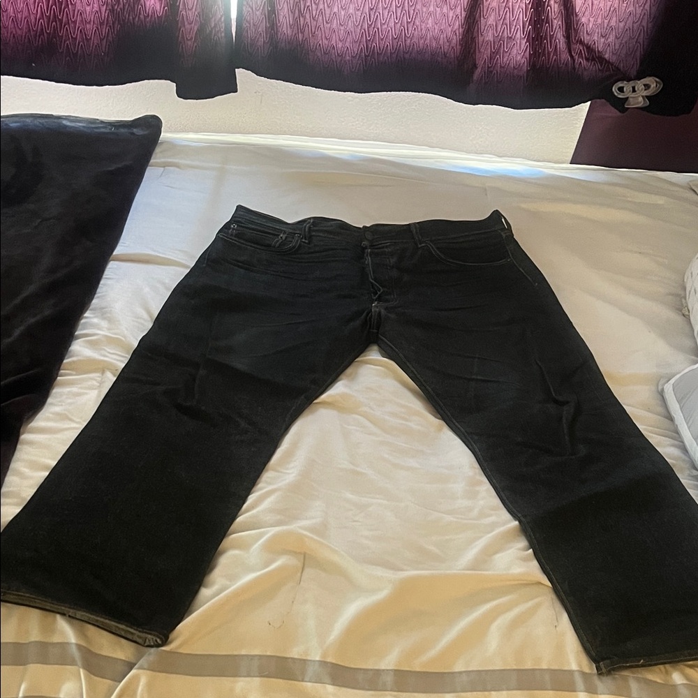 Levi's Black Denim Jeans with Brown Stitching